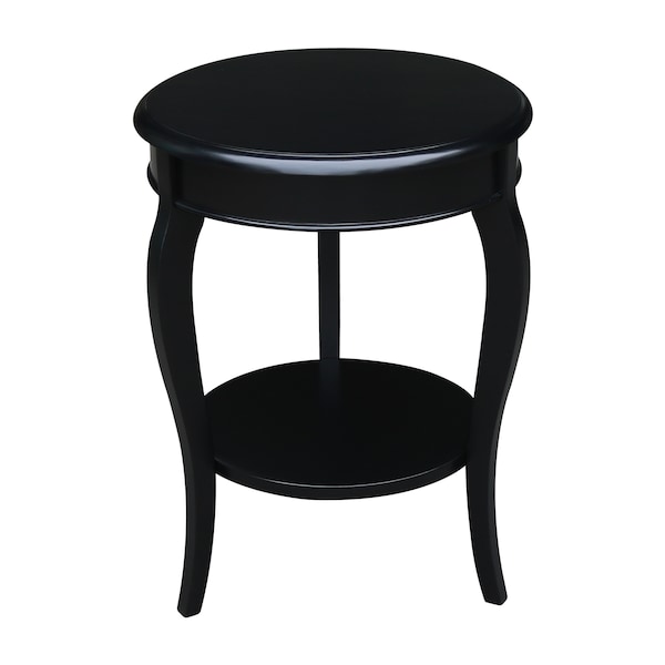International Concepts Round Cambria End Table, 18 W, 18 L, 24 in H, Wood, Black OT46-18R-18 - main